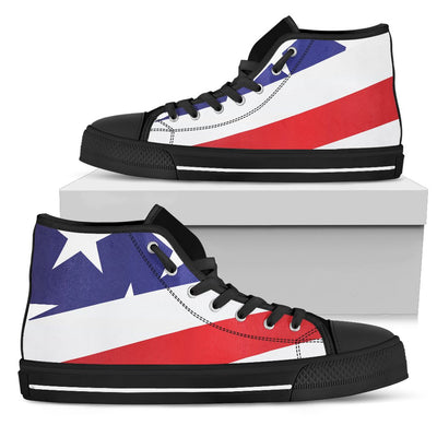 American Flag Print Women High Top Shoes