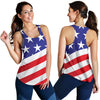 American Flag Print Women Racerback Tank Top
