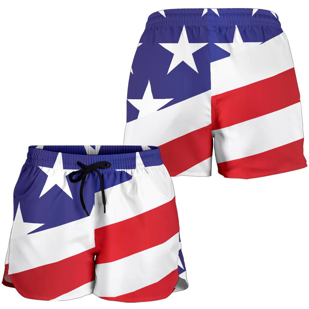 American flag Print Women Shorts-JTAMIGO.COM