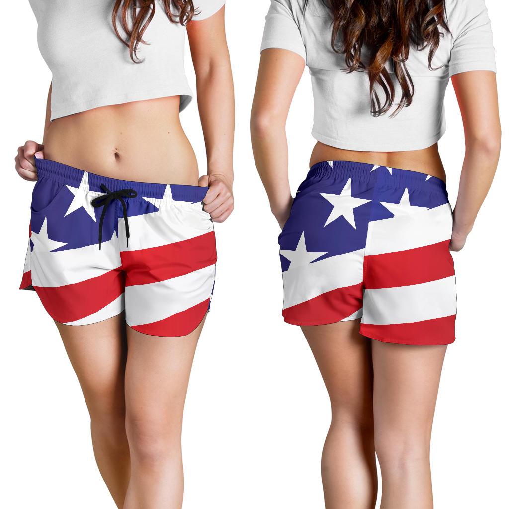 American flag Print Women Shorts-JTAMIGO.COM