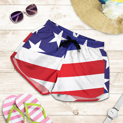 American flag Print Women Shorts-JTAMIGO.COM