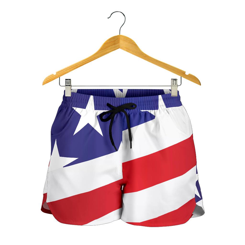 American flag Print Women Shorts-JTAMIGO.COM