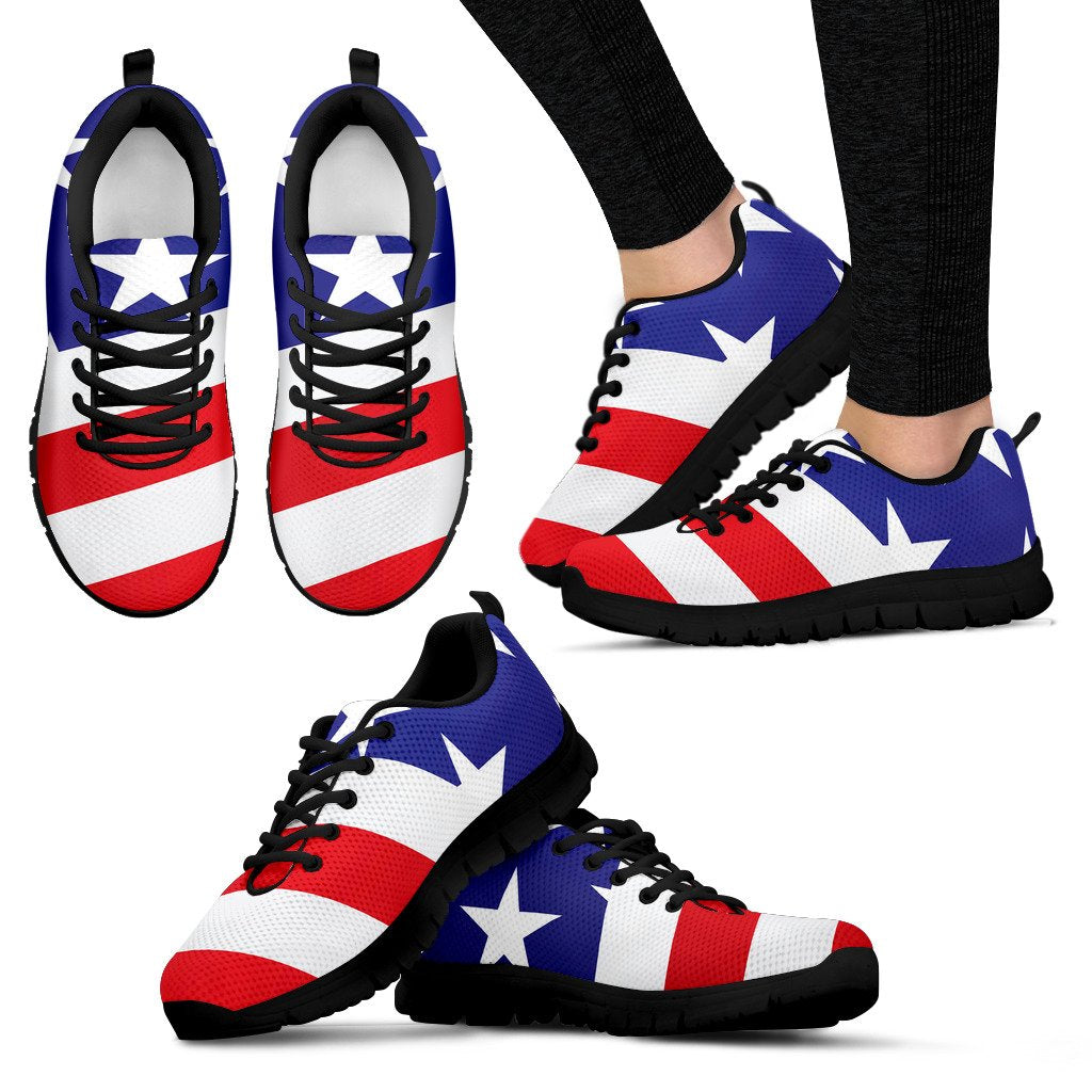 American Flag Print Women Sneakers Shoes