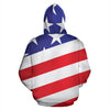 American Flag Print Zip Up Hoodie