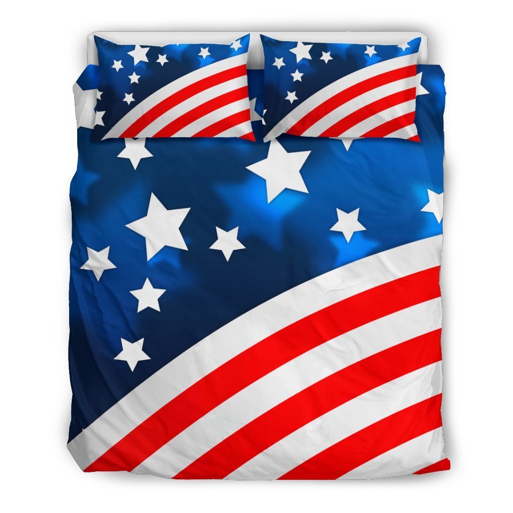American Flag Style Duvet Cover Bedding Set