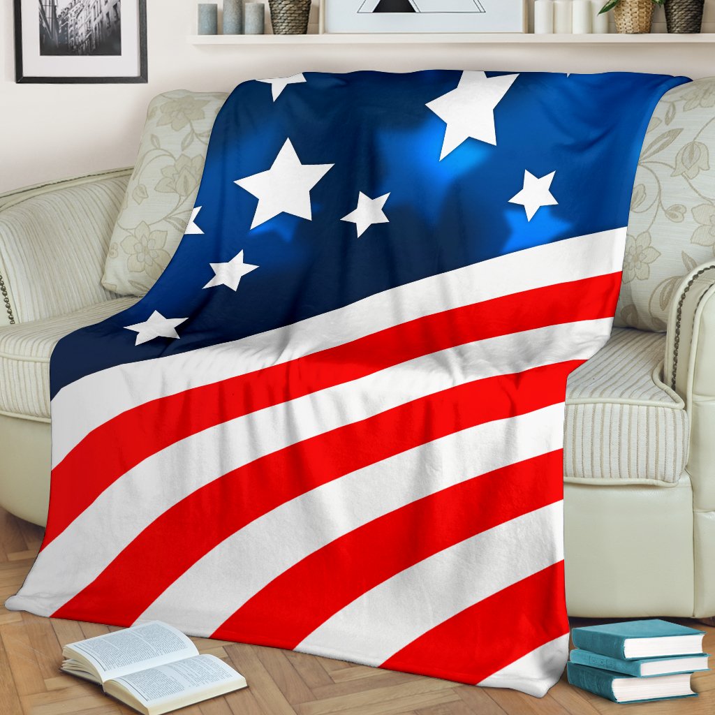 American Flag Style Fleece Blanket