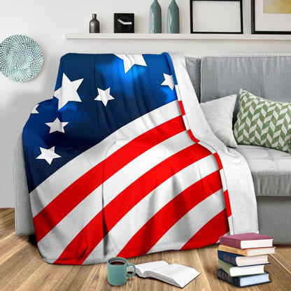 American Flag Style Fleece Blanket