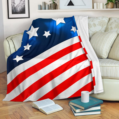 American Flag Style Fleece Blanket