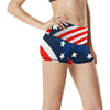 American flag Style High Waisted Spandex Shorts-JTAMIGO.COM