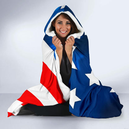 American flag Style Hooded Blanket-JTAMIGO.COM