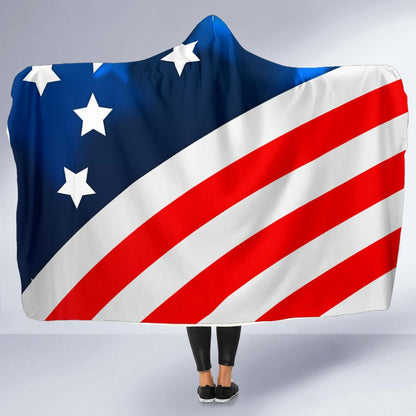 American flag Style Hooded Blanket-JTAMIGO.COM