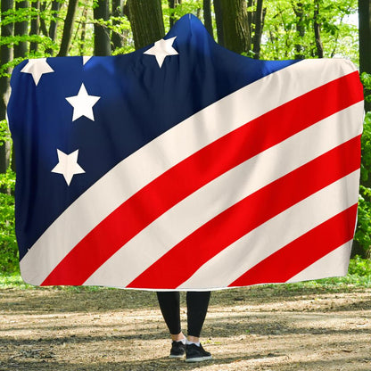 American flag Style Hooded Blanket-JTAMIGO.COM