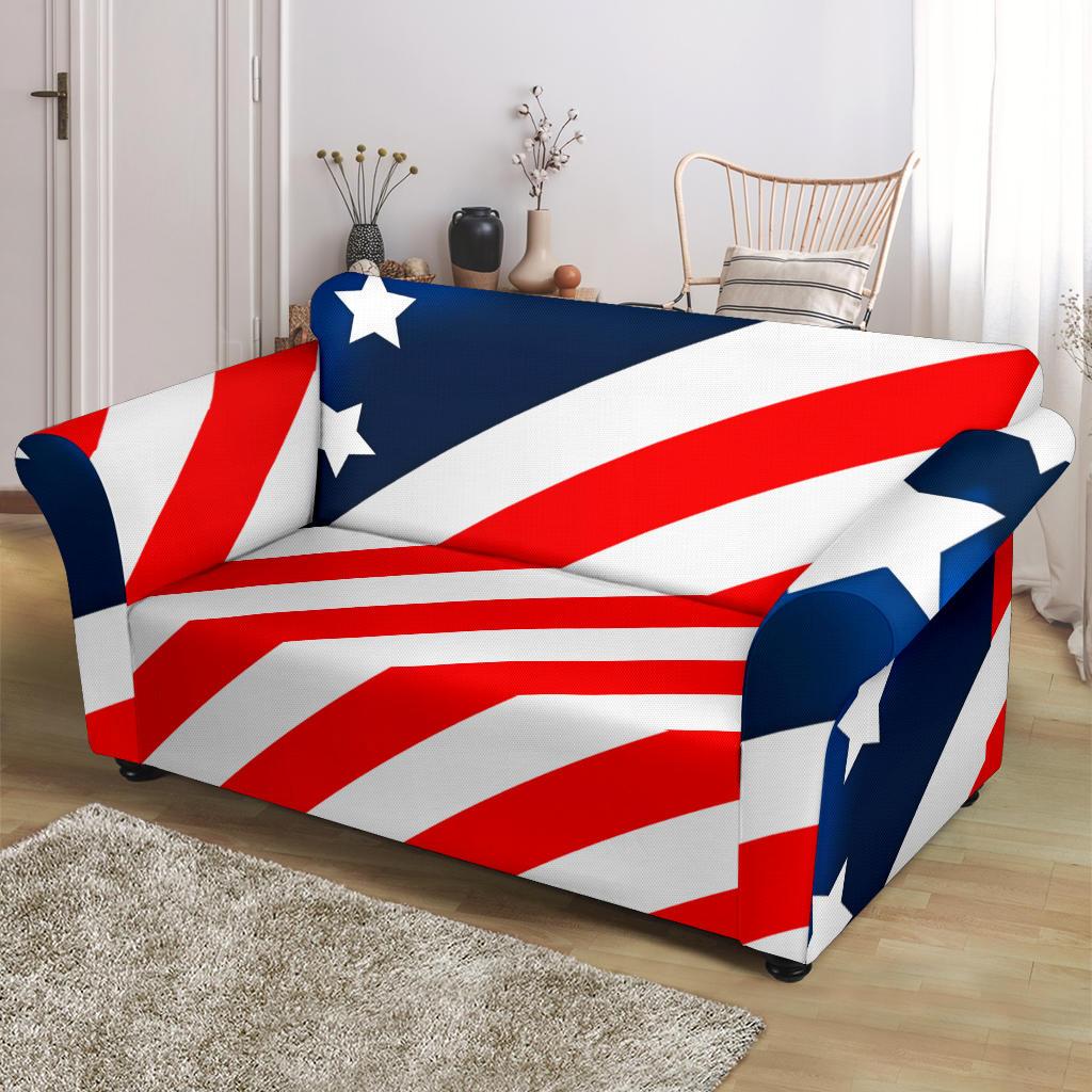 American flag Style Loveseat Slipcover-JTAMIGO.COM