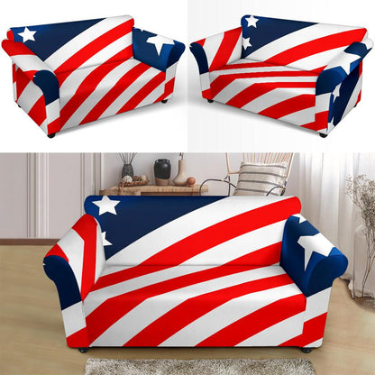 American flag Style Loveseat Slipcover-JTAMIGO.COM