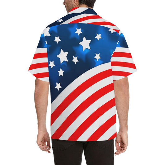 American flag Style Men Aloha Hawaiian Shirt