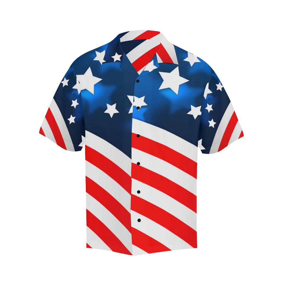 American flag Style Men Aloha Hawaiian Shirt