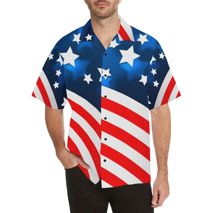 American flag Style Men Aloha Hawaiian Shirt