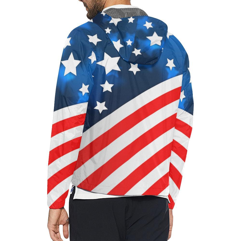American flag Style Men Windbreaker Jacket-JTAMIGO.COM