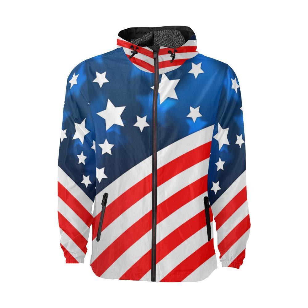 American flag Style Men Windbreaker Jacket-JTAMIGO.COM