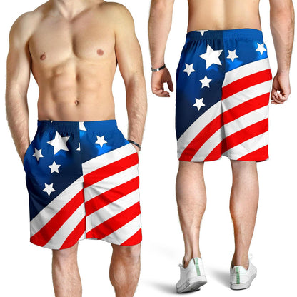 American flag Style Mens Shorts-JTAMIGO.COM