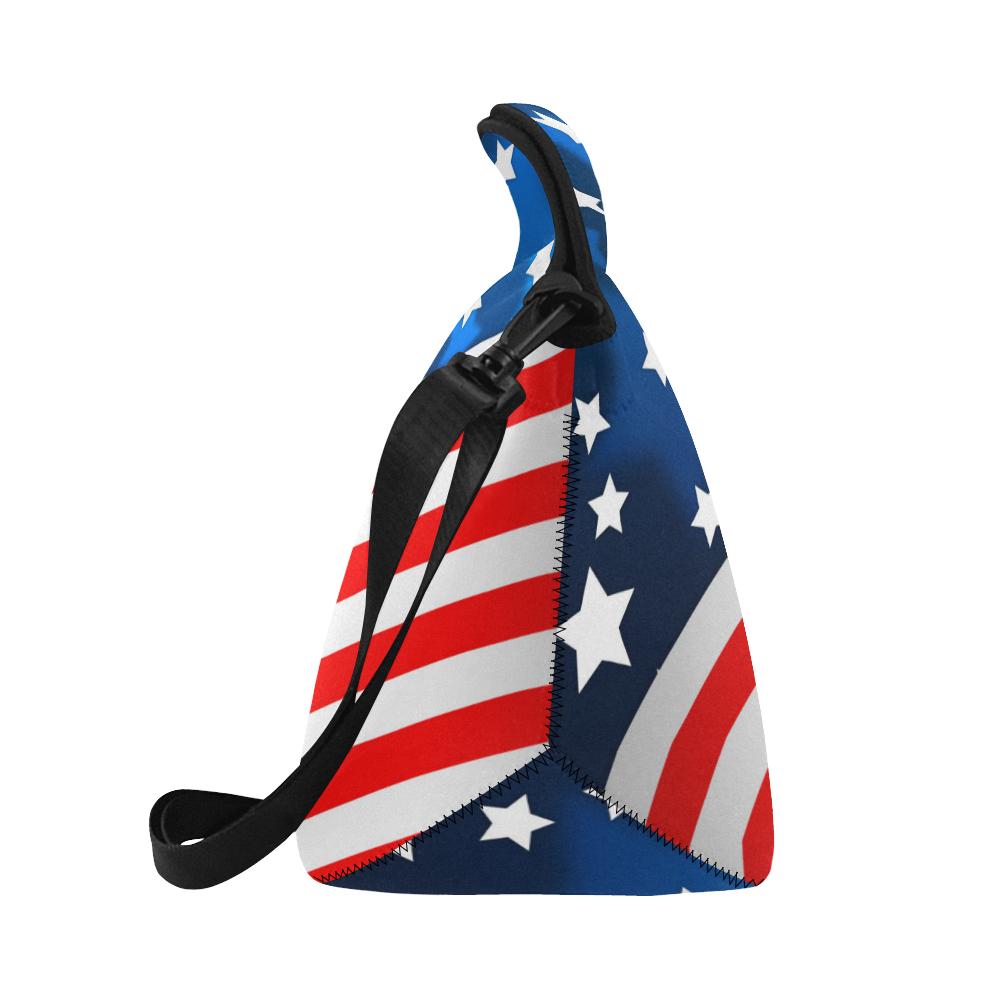 American flag Style Neoprene Lunch Bag (Model 1669)(Large)-JTAMIGO.COM