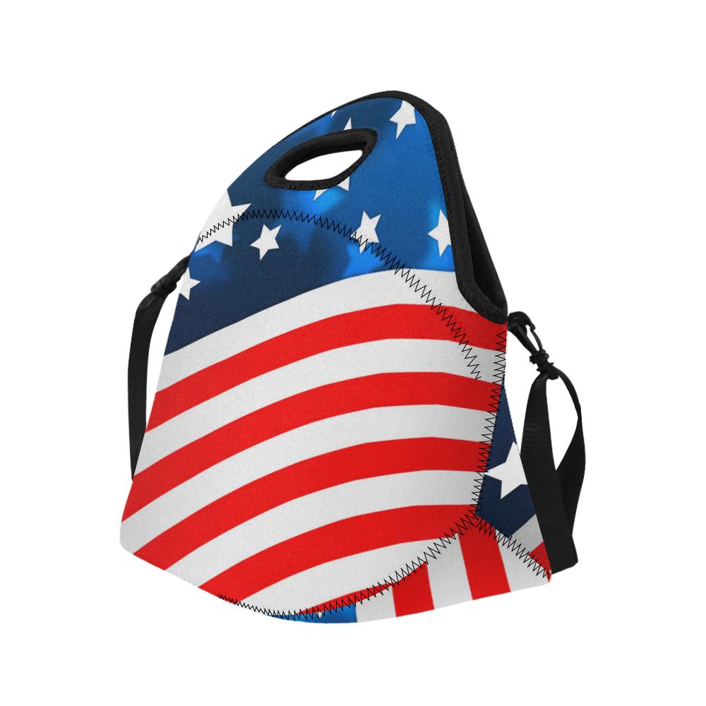 American flag Style Neoprene Lunch Bag (Model 1669)(Large)-JTAMIGO.COM