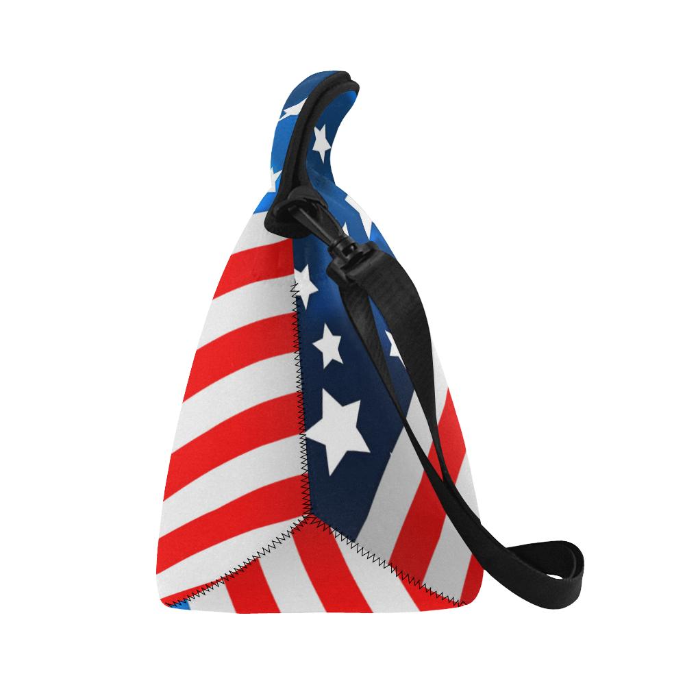 American flag Style Neoprene Lunch Bag (Model 1669)(Large)-JTAMIGO.COM