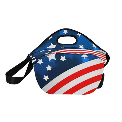 American flag Style Neoprene Lunch Bag (Model 1669)(Large)-JTAMIGO.COM