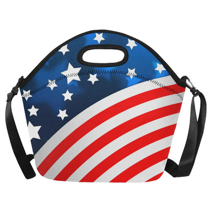 American flag Style Neoprene Lunch Bag (Model 1669)(Large)-JTAMIGO.COM