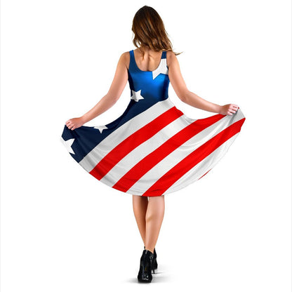 American Flag Style Sleeveless Dress