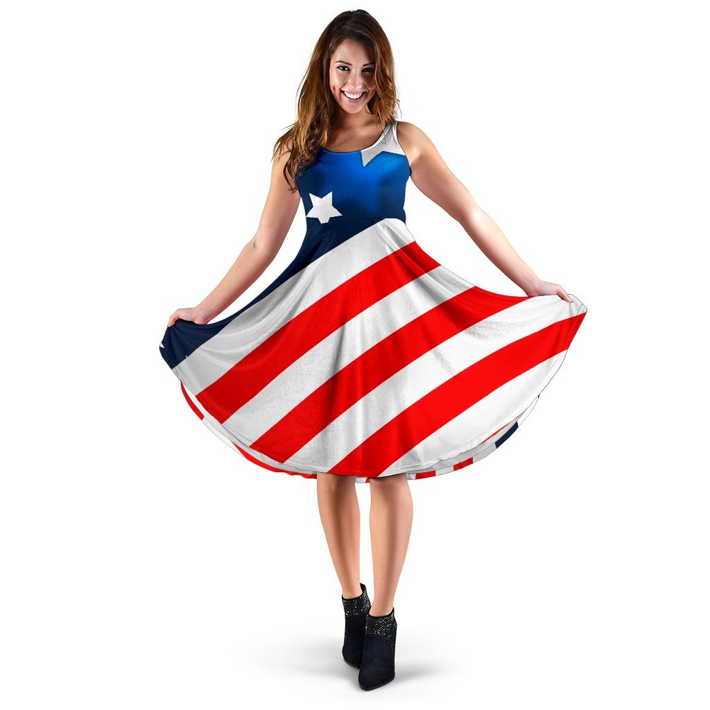 American Flag Style Sleeveless Dress
