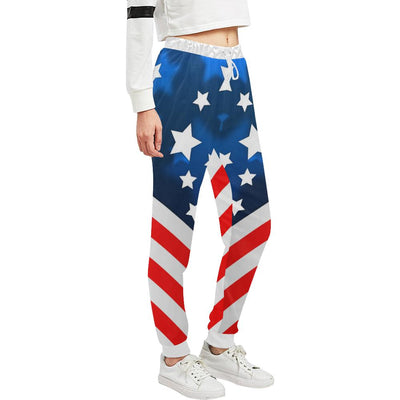 American flag Style Unisex Casual Sweatpants (Model L11)-JTAMIGO.COM