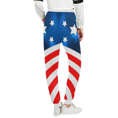 American flag Style Unisex Casual Sweatpants (Model L11)-JTAMIGO.COM