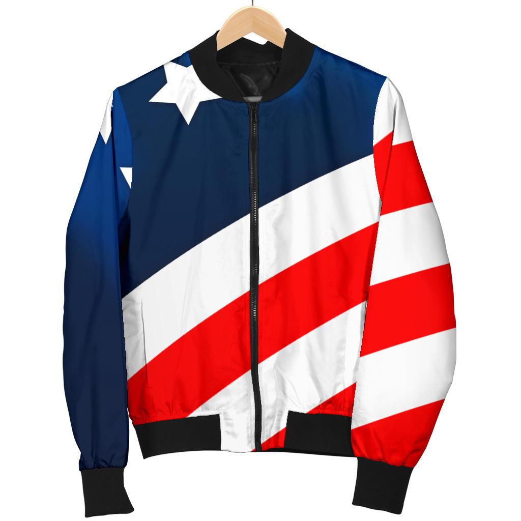 American Flag Style Women Casual Bomber Jacket