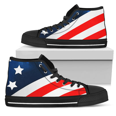 American Flag Style Women High Top Shoes