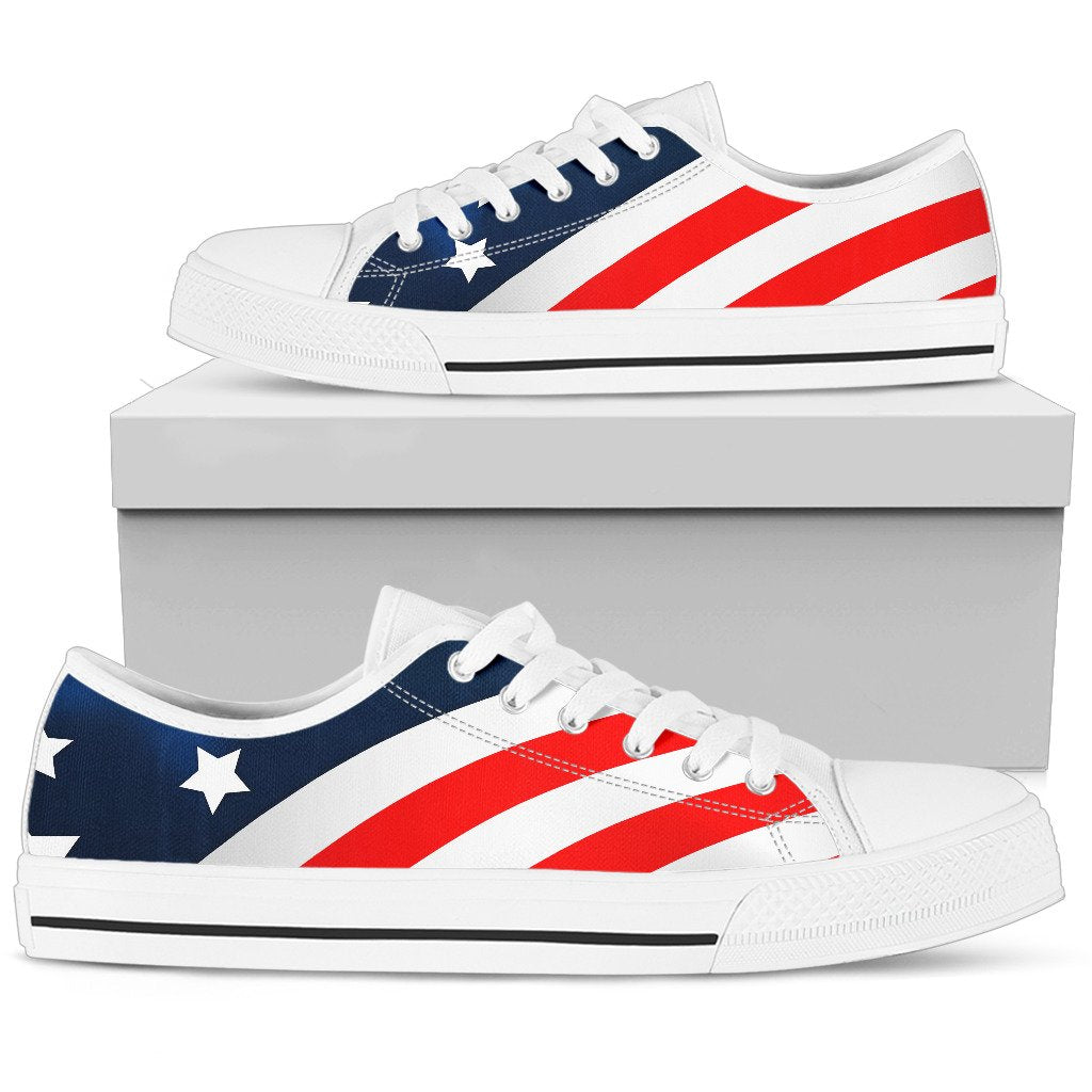 American flag Style Women Low Top Shoes