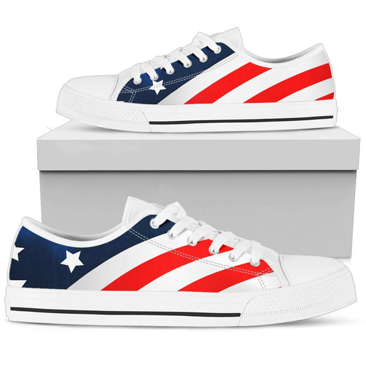American flag Style Women Low Top Shoes