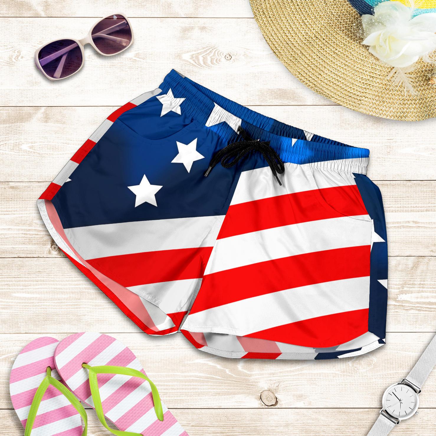 American flag Style Women Shorts-JTAMIGO.COM