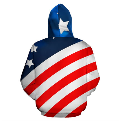 American Flag Style Zip Up Hoodie