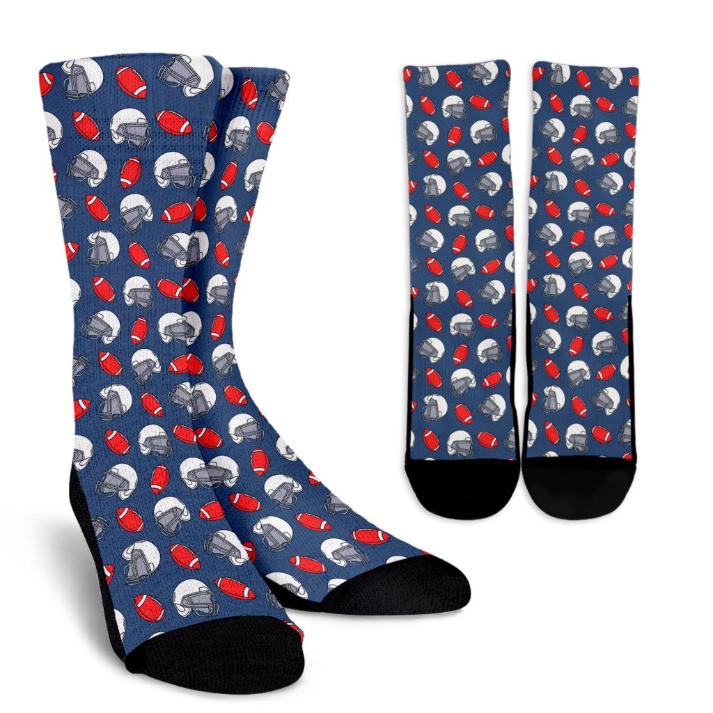 American Football Helmet Design Pattern 2 Crew Socks