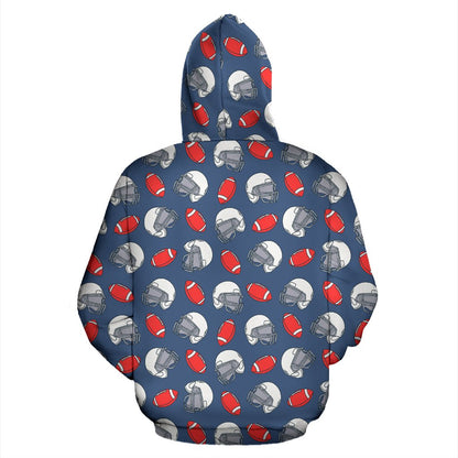 American Football Helmet Design Pattern 2 Pullover Hoodie