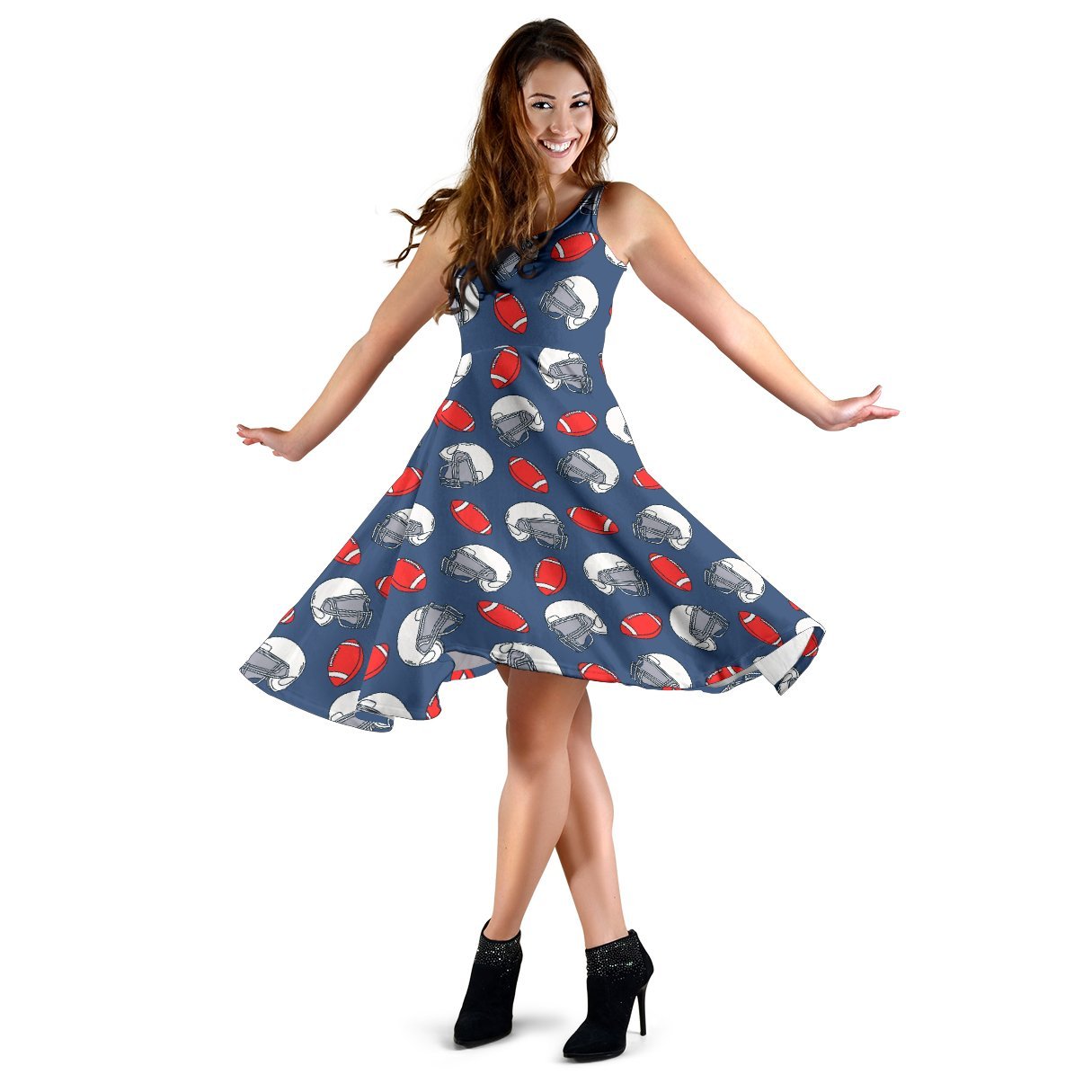 American Football Helmet Design Pattern 2 Sleeveless Dress