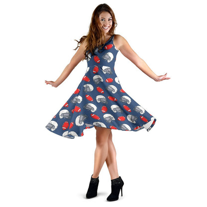 American Football Helmet Design Pattern 2 Sleeveless Dress