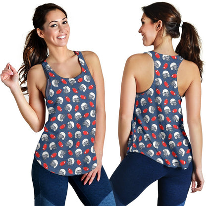 American Football Helmet Design Pattern 2 Women Racerback Tank Top