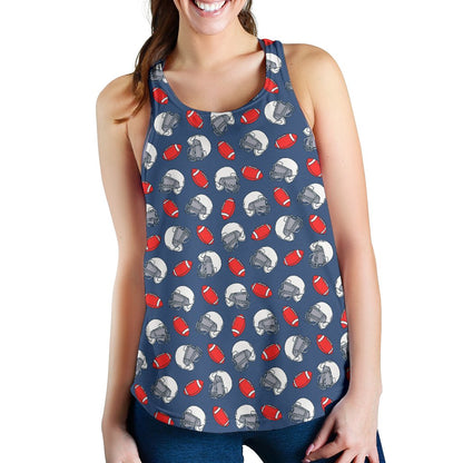 American Football Helmet Design Pattern 2 Women Racerback Tank Top