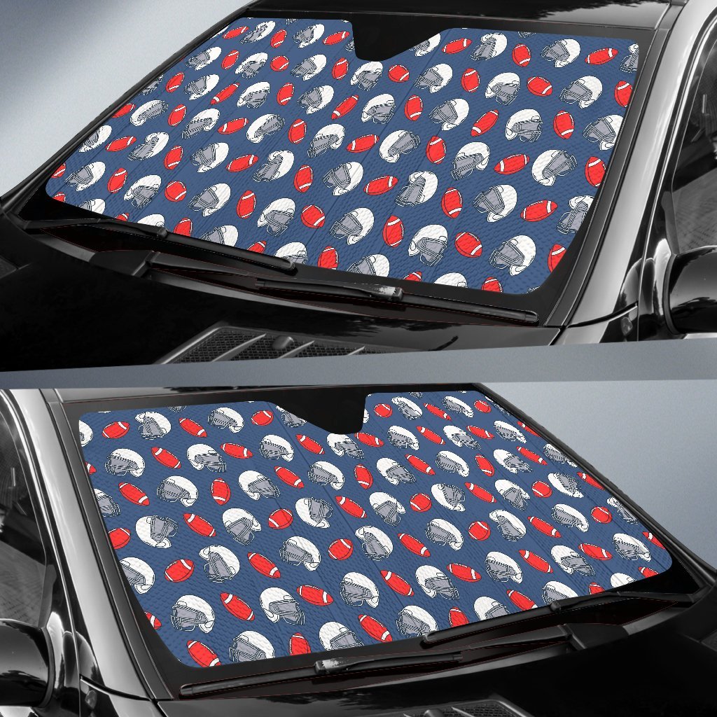 American Football Helmet Design Pattern Car Sun Shade For Windshield