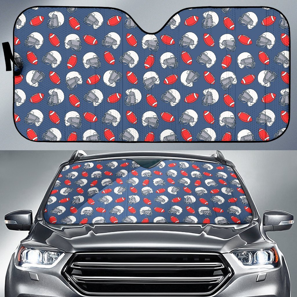 American Football Helmet Design Pattern Car Sun Shade For Windshield