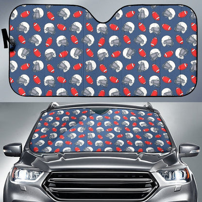 American Football Helmet Design Pattern Car Sun Shade For Windshield