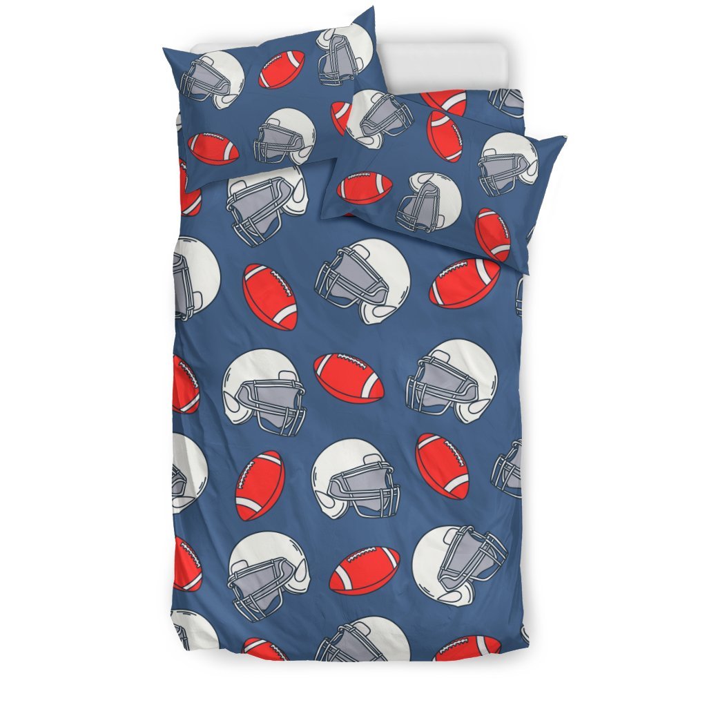 American Football Helmet Design Pattern Duvet Cover Bedding Set