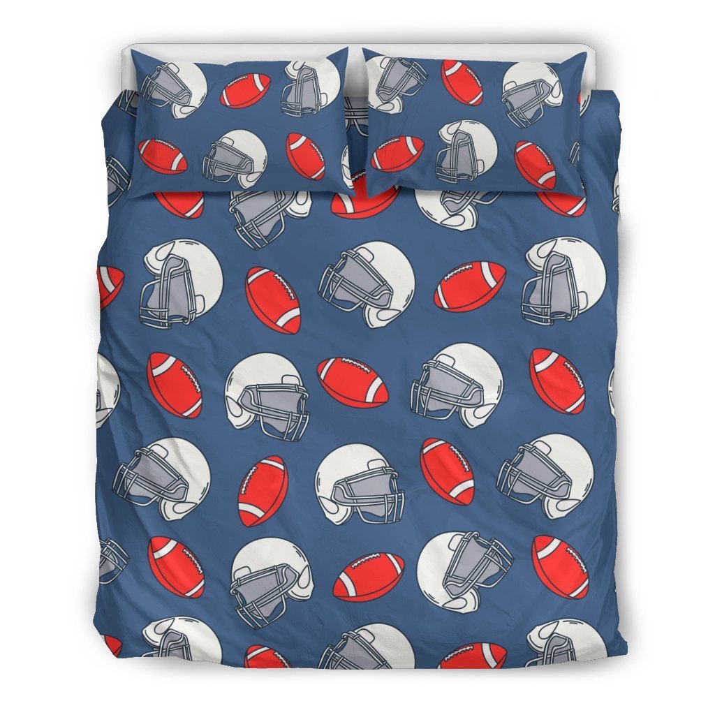 American Football Helmet Design Pattern Duvet Cover Bedding Set